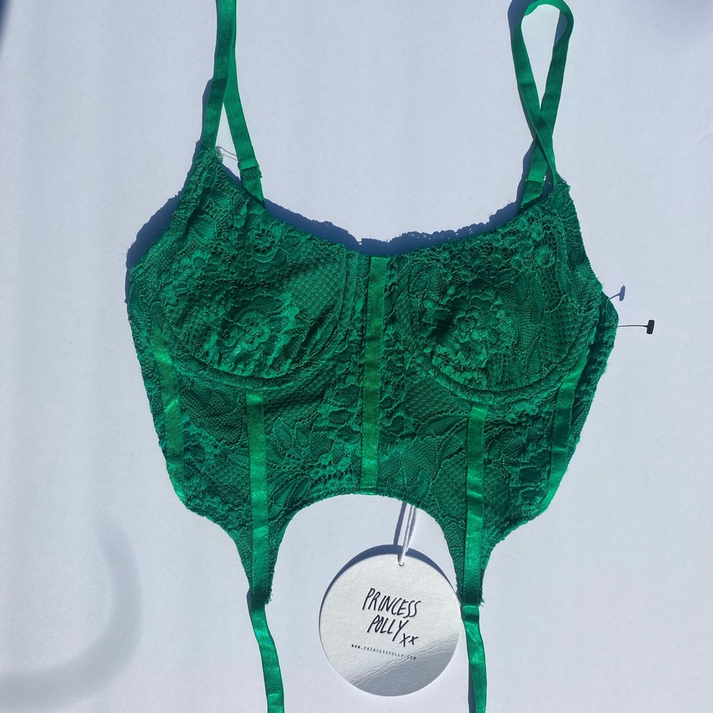 Princess Polly Green Lace Bustier